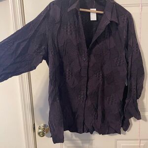 Women's Black Textured Top